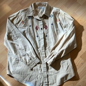 Cabin Creek Western Design Button Up Cactus Buttons XL Womens